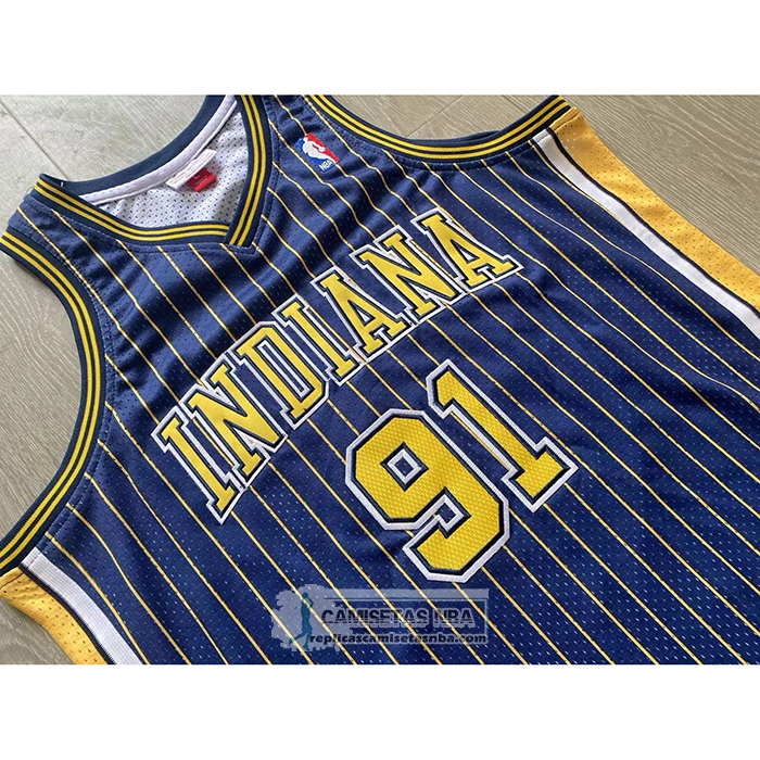 Camiseta Indiana Pacers Ron Artest NO 91 Mitchell & Ness 2003-04 Azul